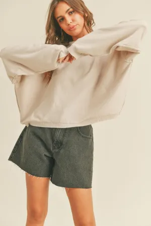 Mock Neck Soft Sweater Top