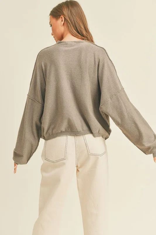 Mock Neck Soft Sweater Top