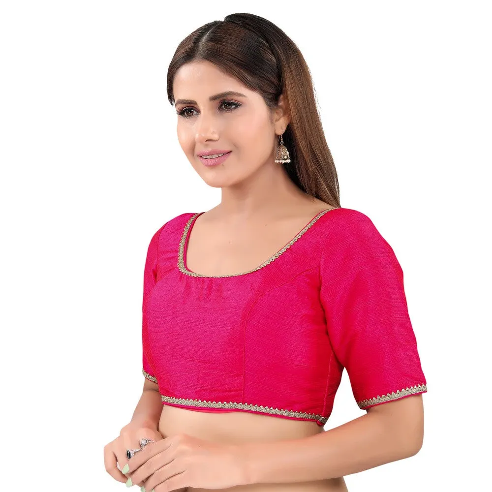 Mulbury Silk Padded Back Open Elbow Sleeves Readymade Blouse