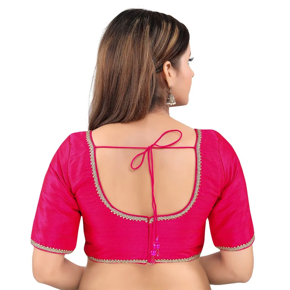 Mulbury Silk Padded Back Open Elbow Sleeves Readymade Blouse