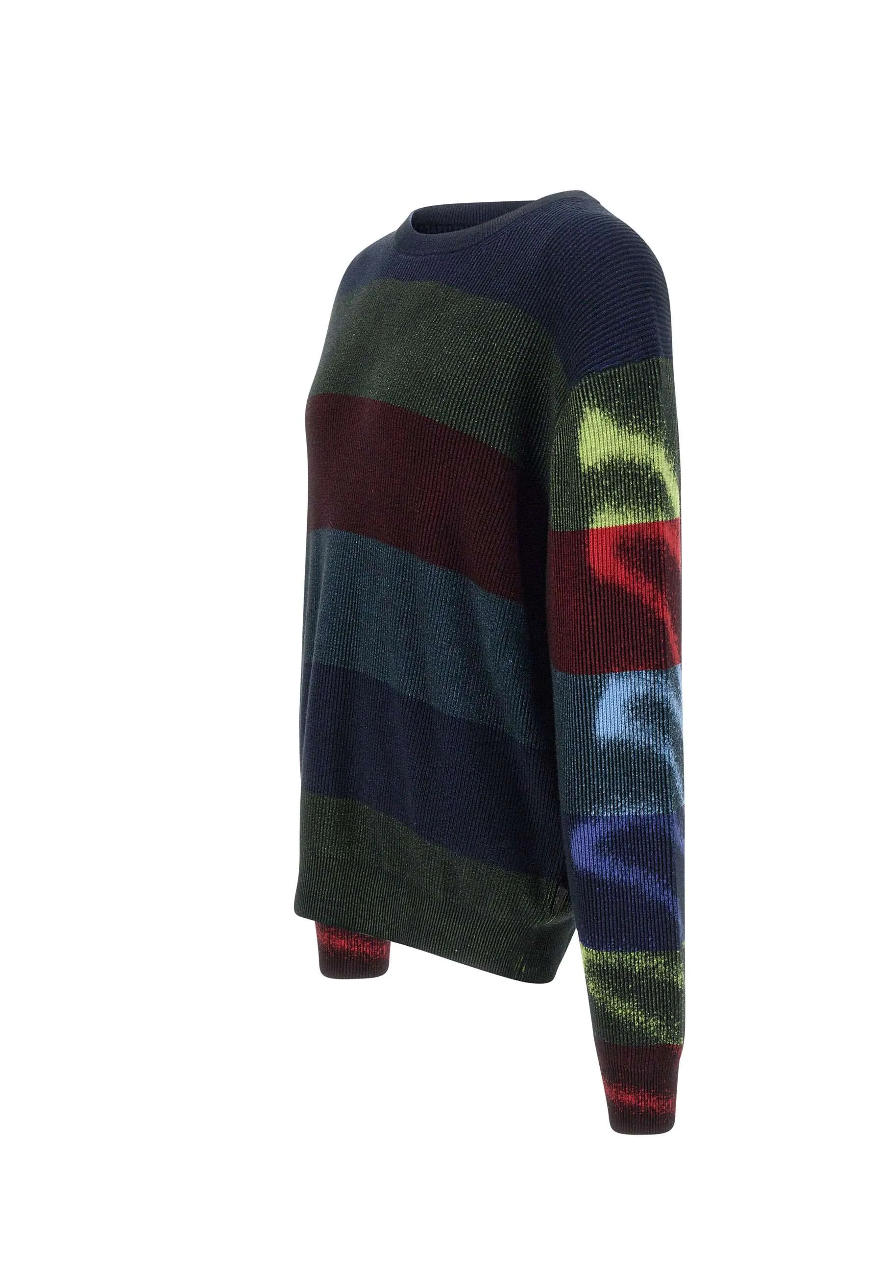 MultiColour Cotton Crew Neck Sweater