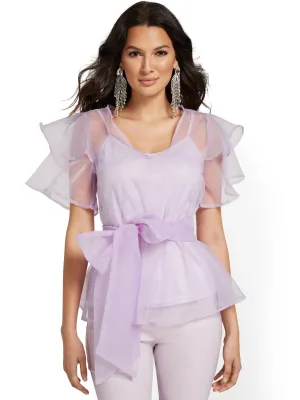 Organza Ruffle Blouse