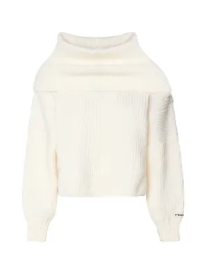 Oversized White Ribbed Sweater