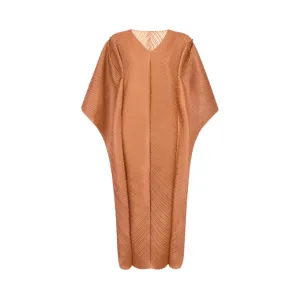 Pre Order:  Contoured Batwing Sleeves Pleated Dress