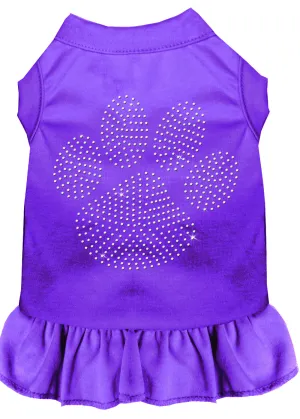 Rhinestone Clear Paw Dress Purple Sm