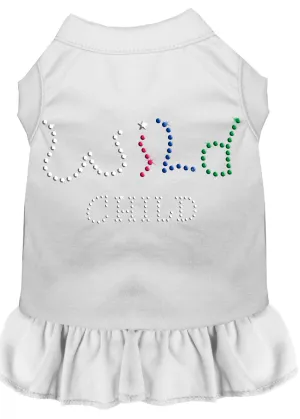 Rhinestone Wild Child Dress White Med