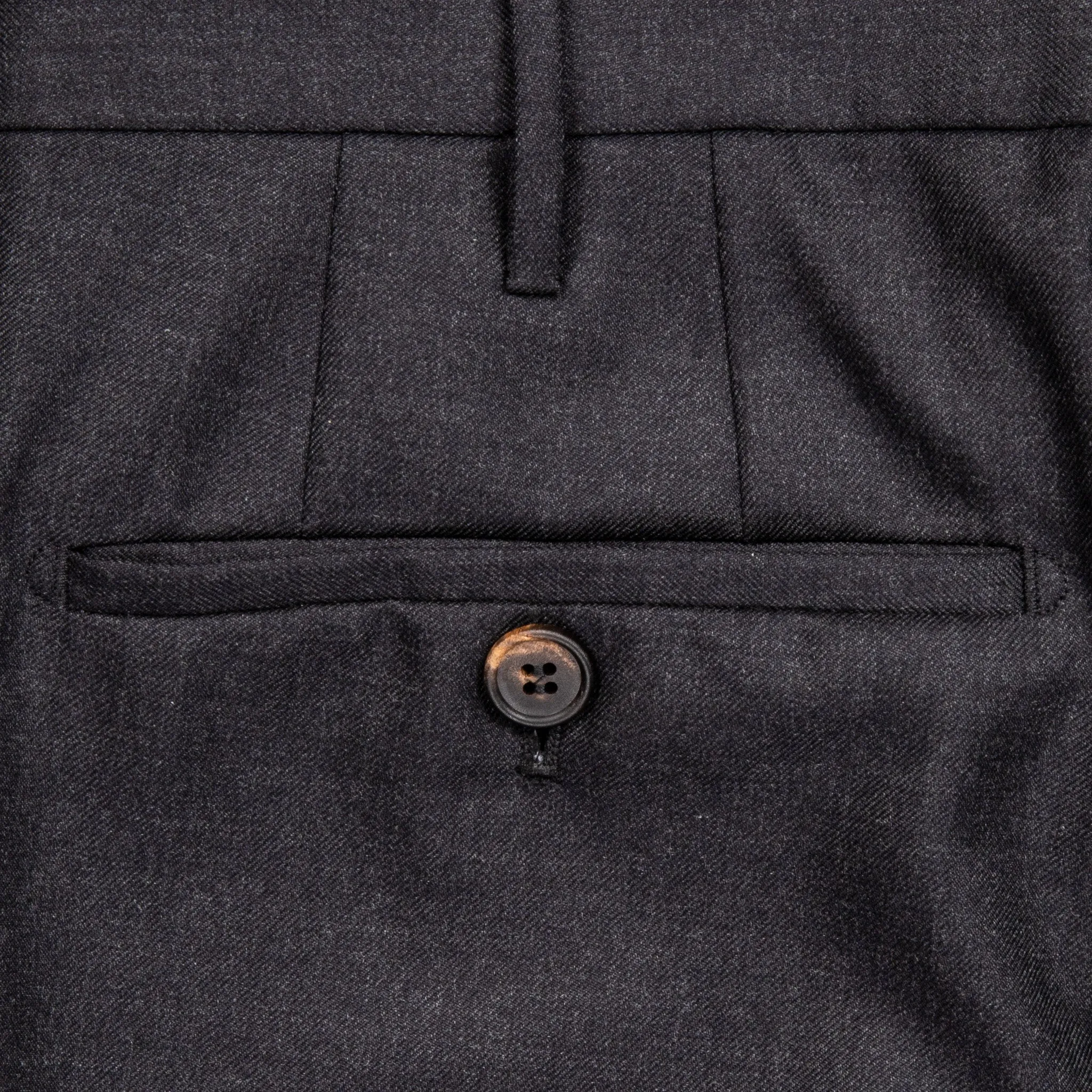 Rota Regular Fit High Rise Pants Gabardine Grigio Scuro