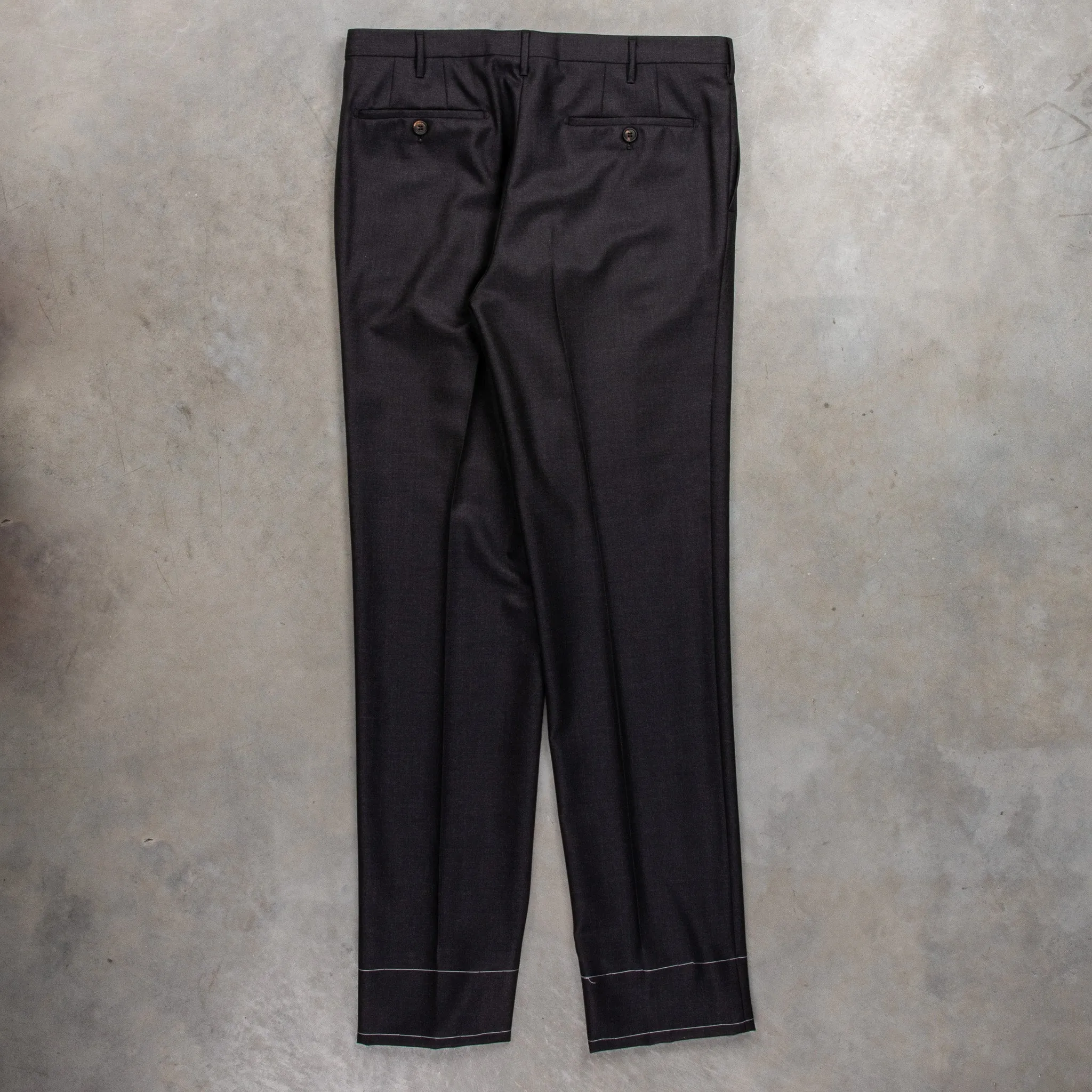 Rota Regular Fit High Rise Pants Gabardine Grigio Scuro