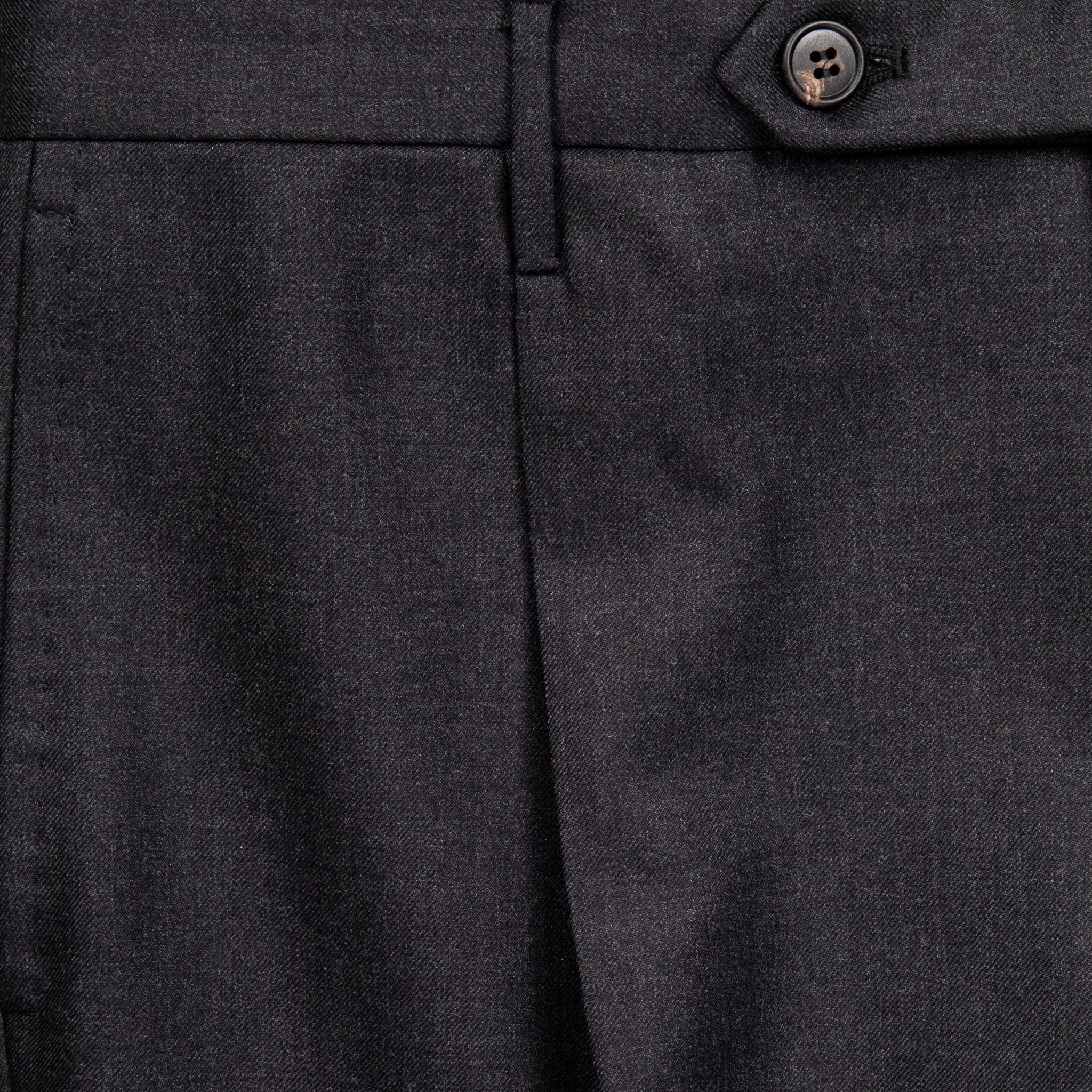 Rota Regular Fit High Rise Pants Gabardine Grigio Scuro