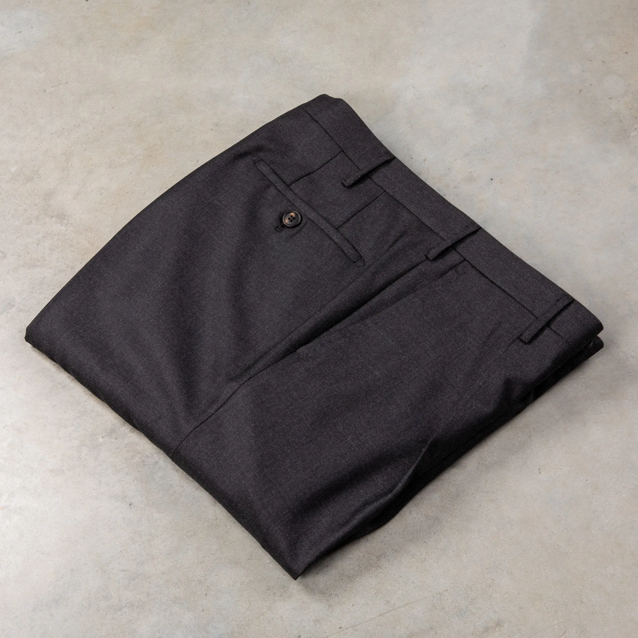 Rota Regular Fit High Rise Pants Gabardine Grigio Scuro