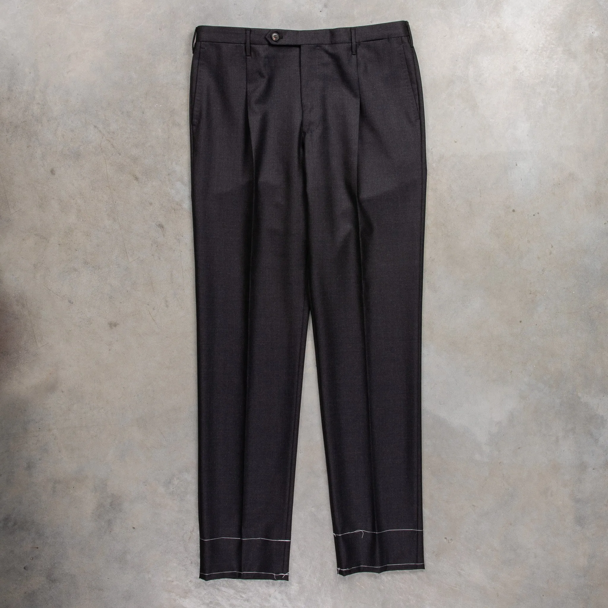 Rota Regular Fit High Rise Pants Gabardine Grigio Scuro