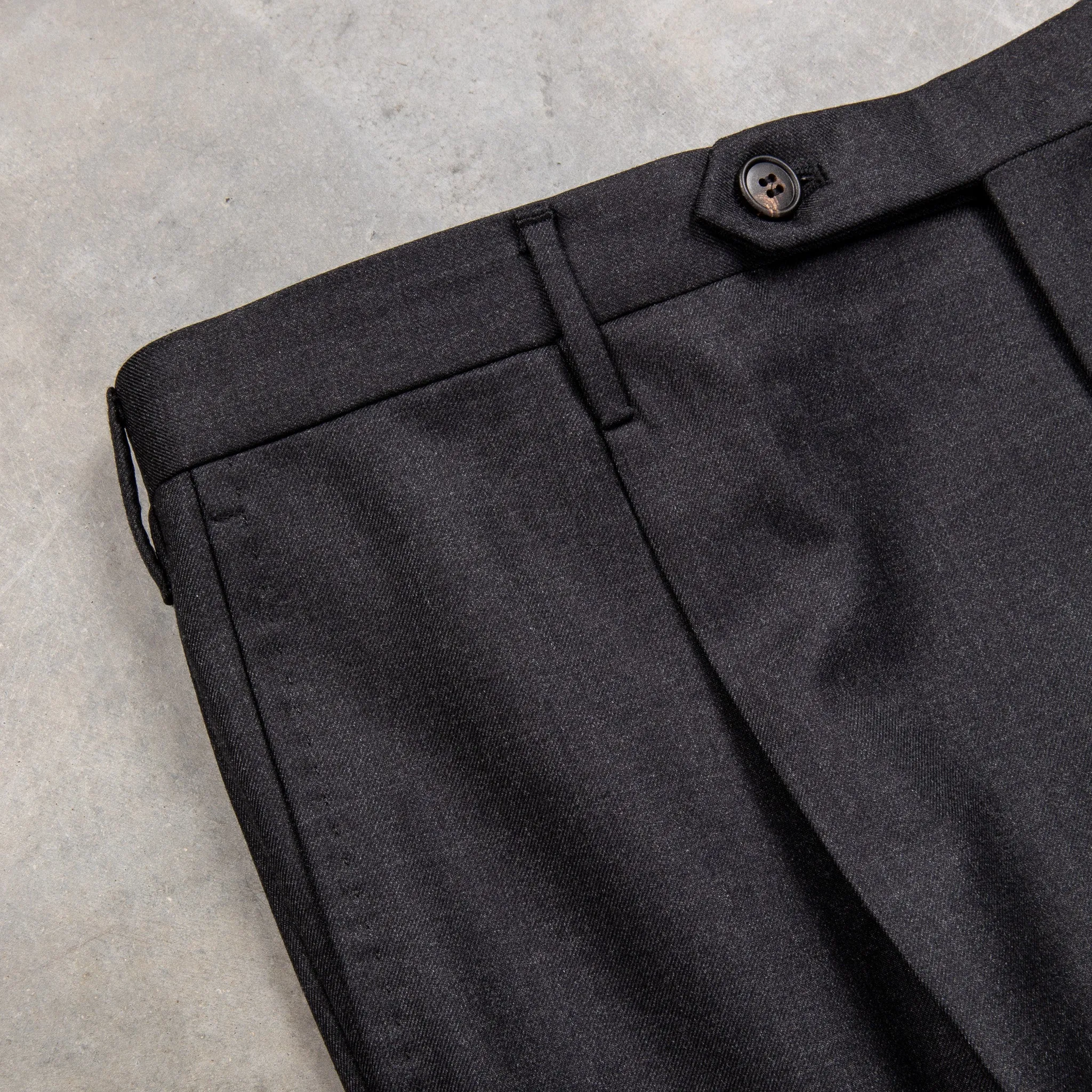Rota Regular Fit High Rise Pants Gabardine Grigio Scuro