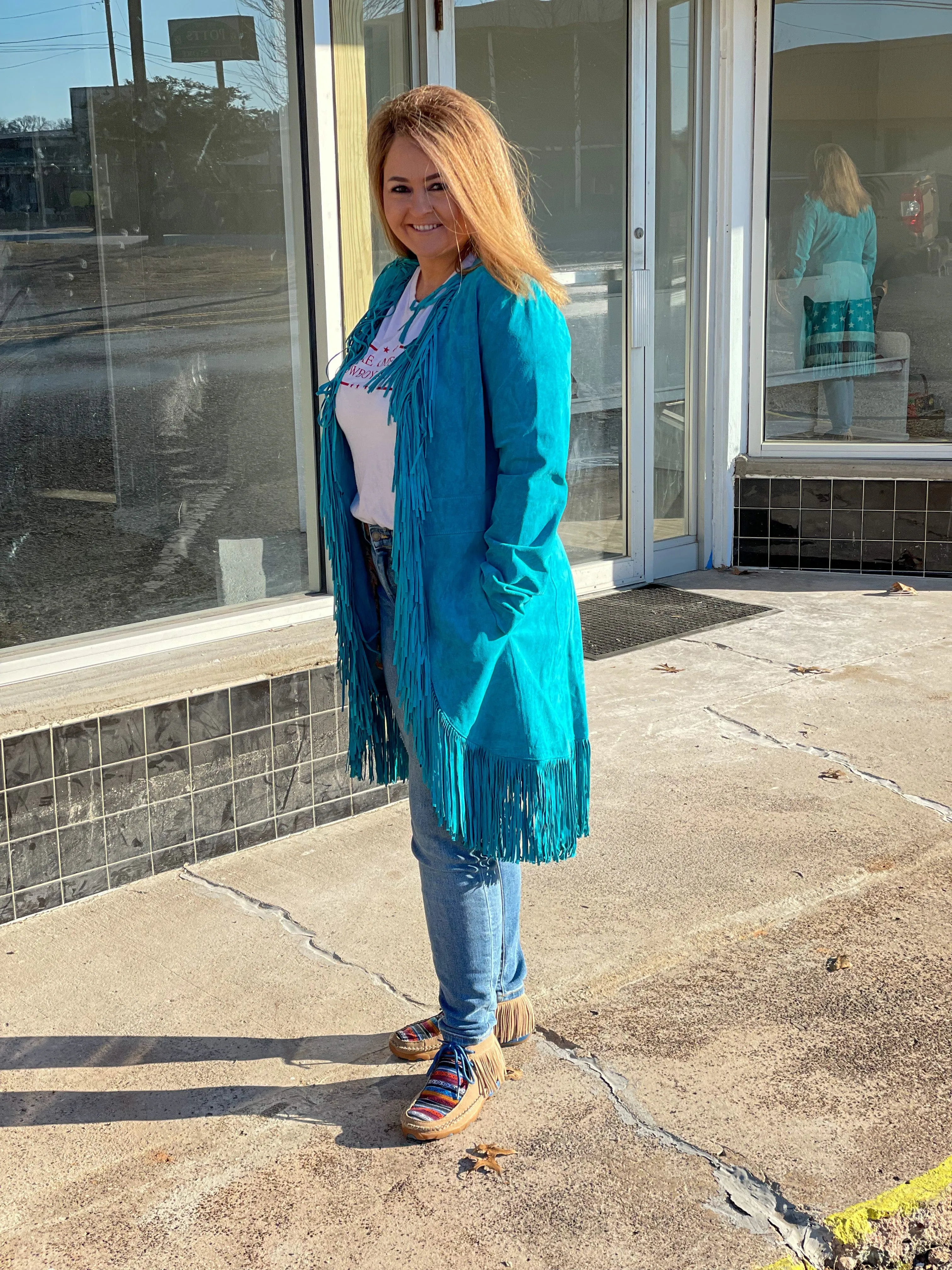 Scully Suede Long Fringe Coat