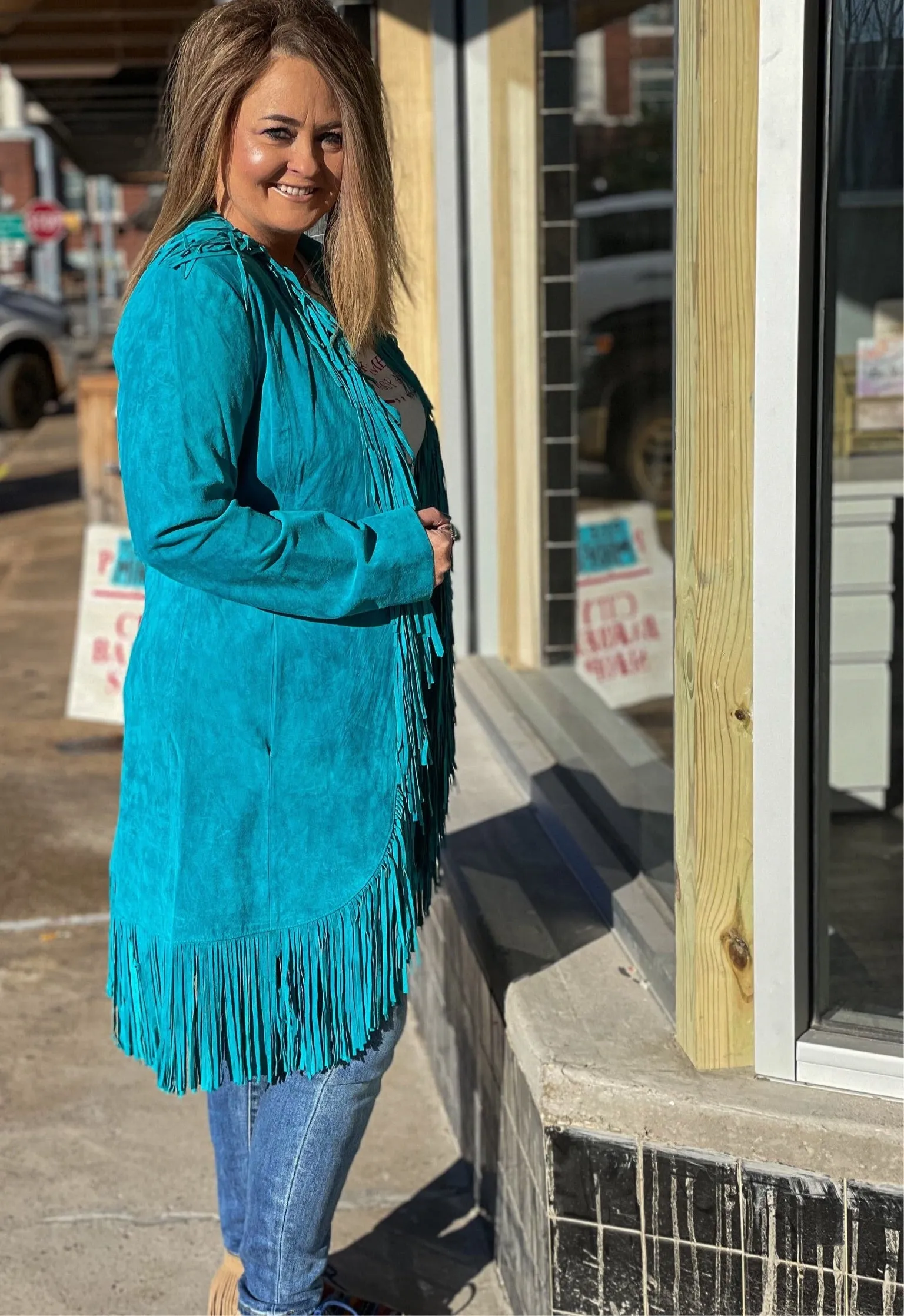 Scully Suede Long Fringe Coat