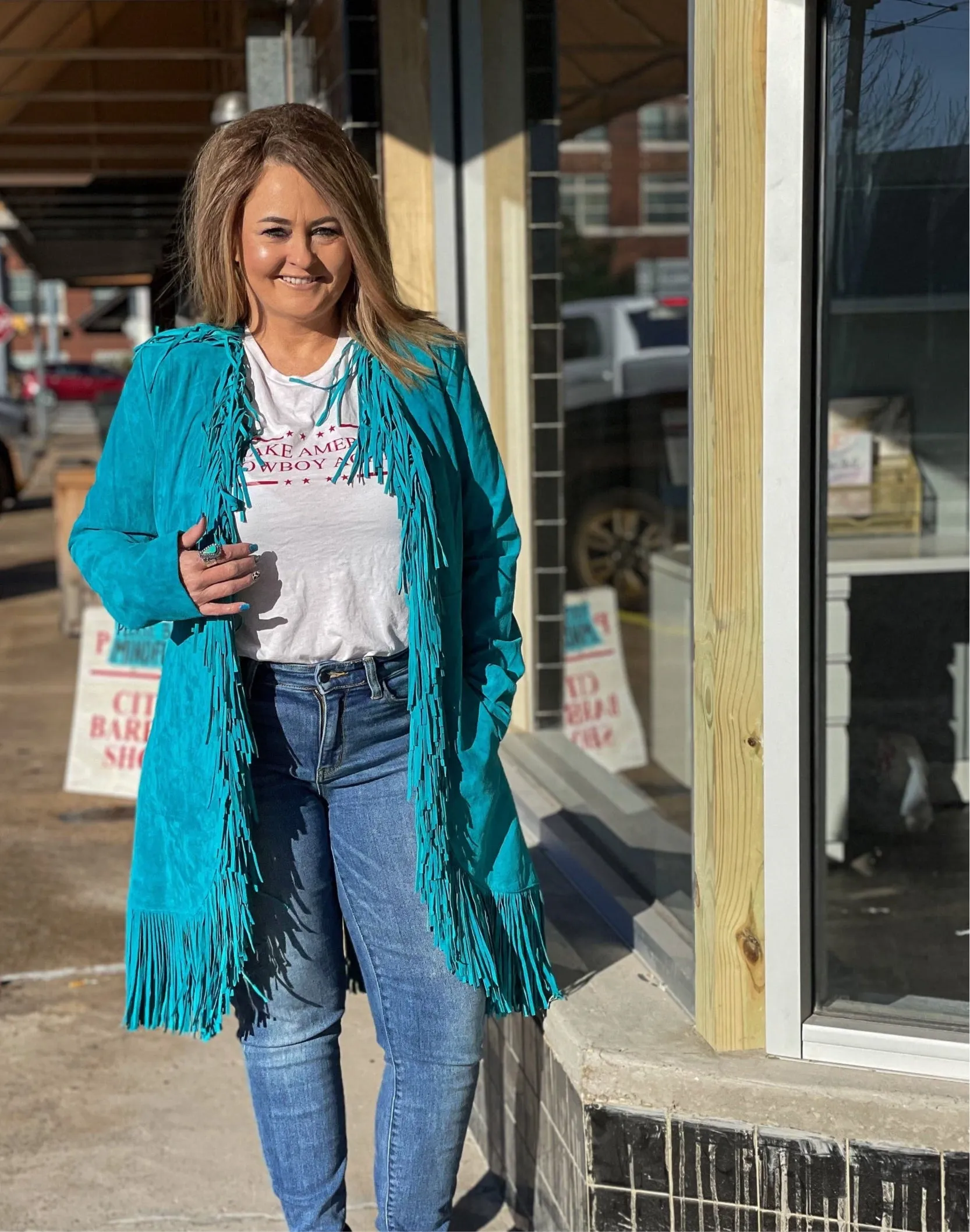 Scully Suede Long Fringe Coat