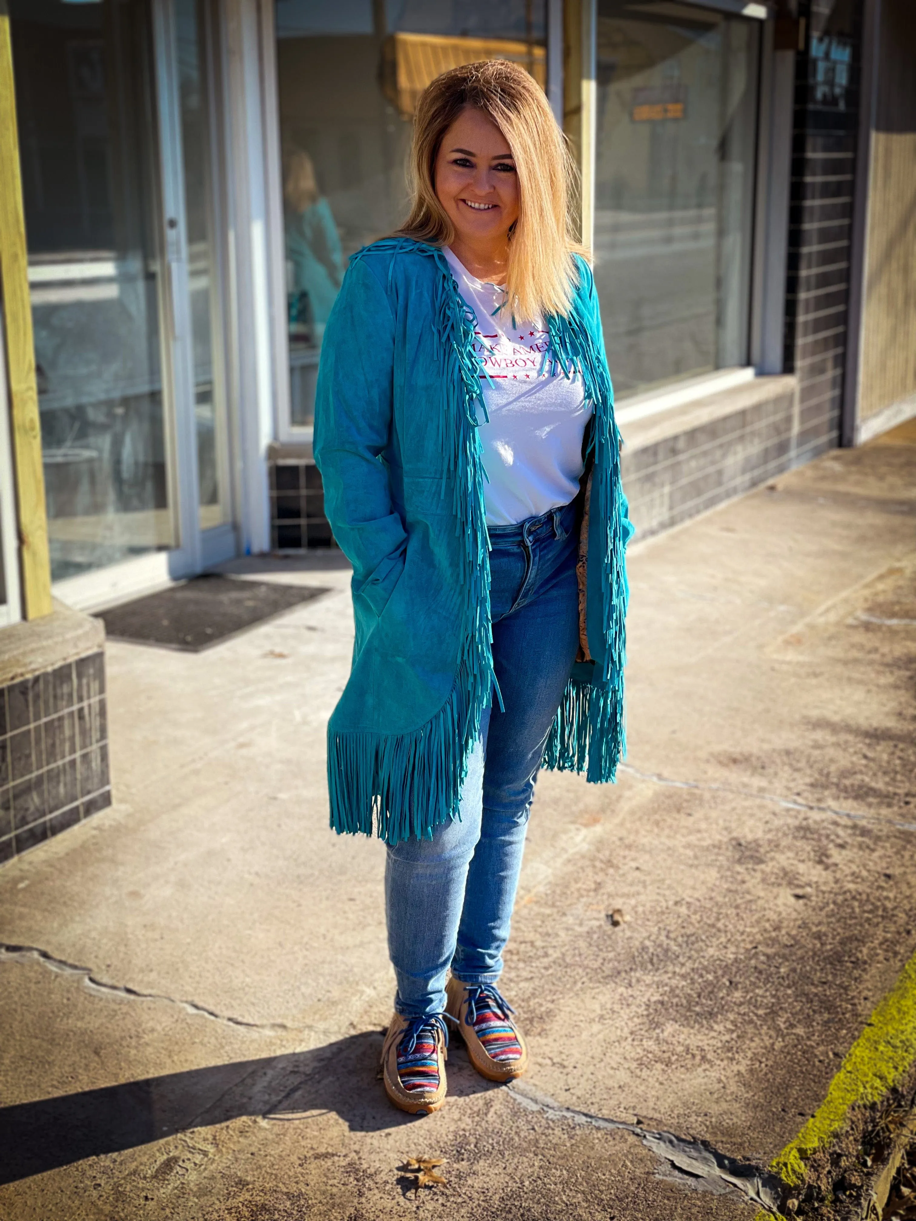 Scully Suede Long Fringe Coat