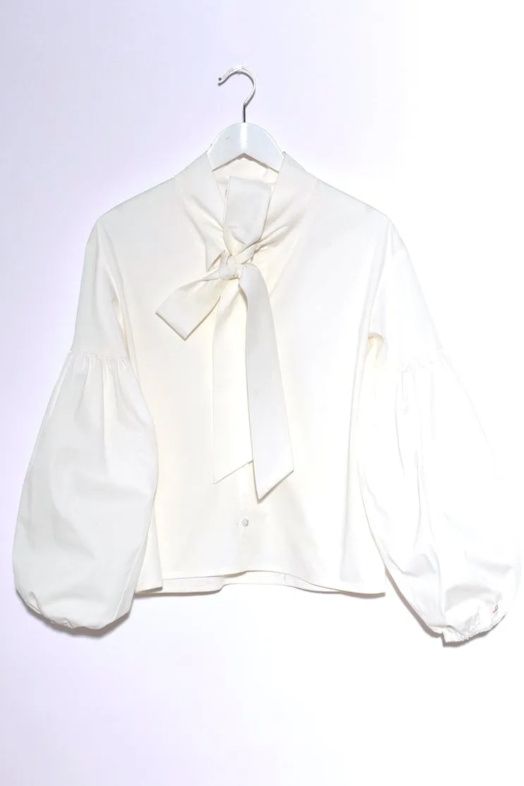 Seville bow blouse. White