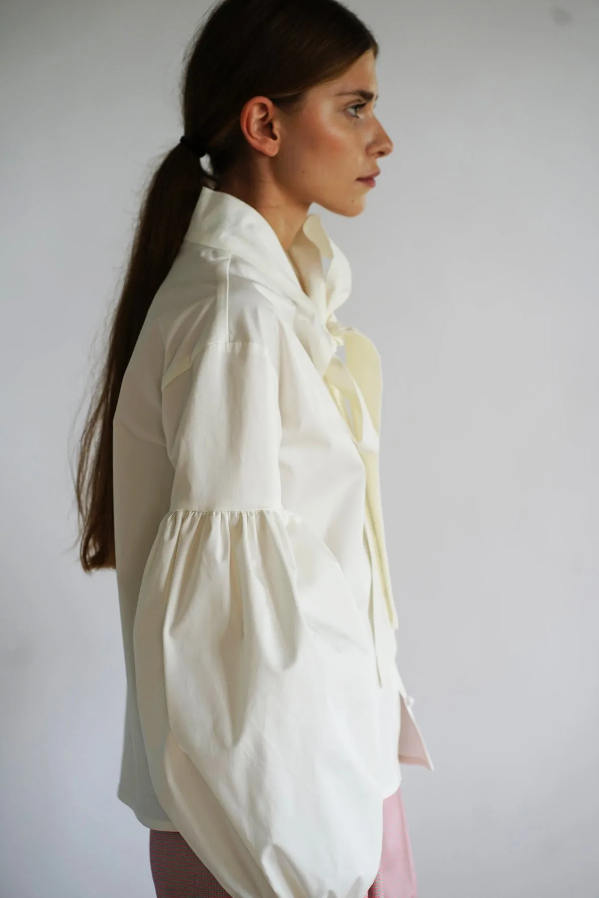 Seville bow blouse. White