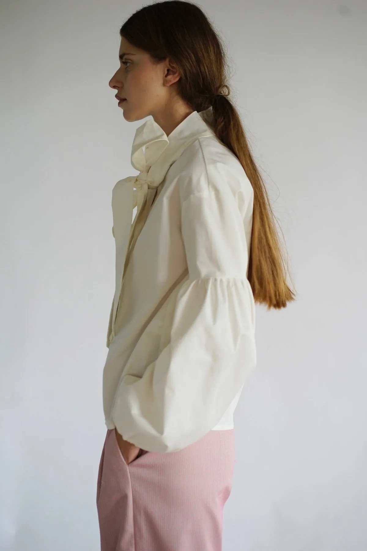 Seville bow blouse. White