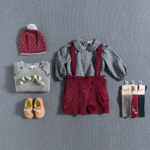 SHORTS W/ STRAPS / GRANATE CORDUROY
