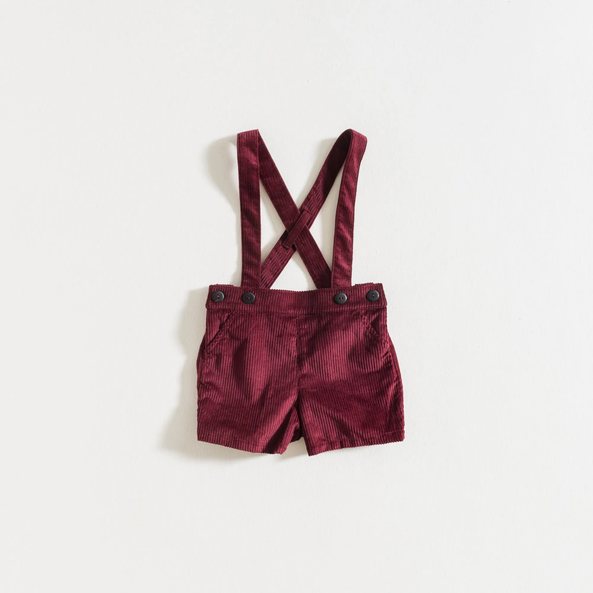 SHORTS W/ STRAPS / GRANATE CORDUROY