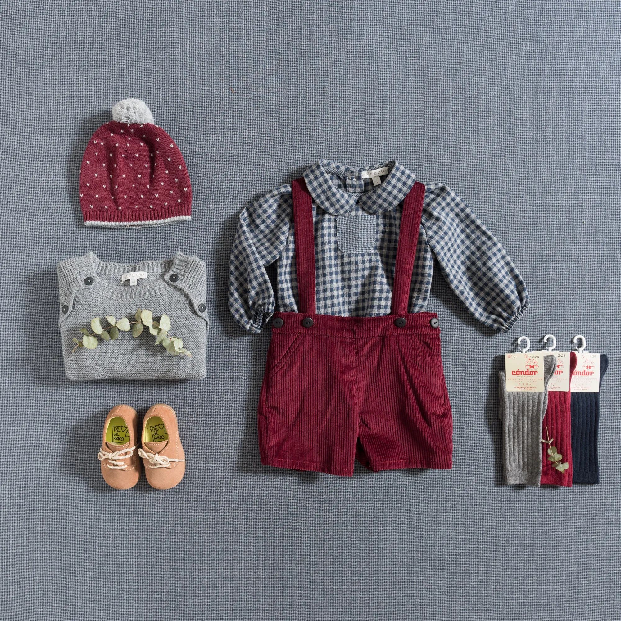 SHORTS W/ STRAPS / GRANATE CORDUROY