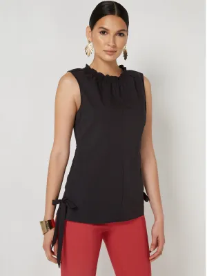 Side-Lace Poplin Top - 7th Avenue