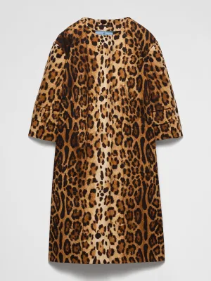 Single-breasted animal print drill coat