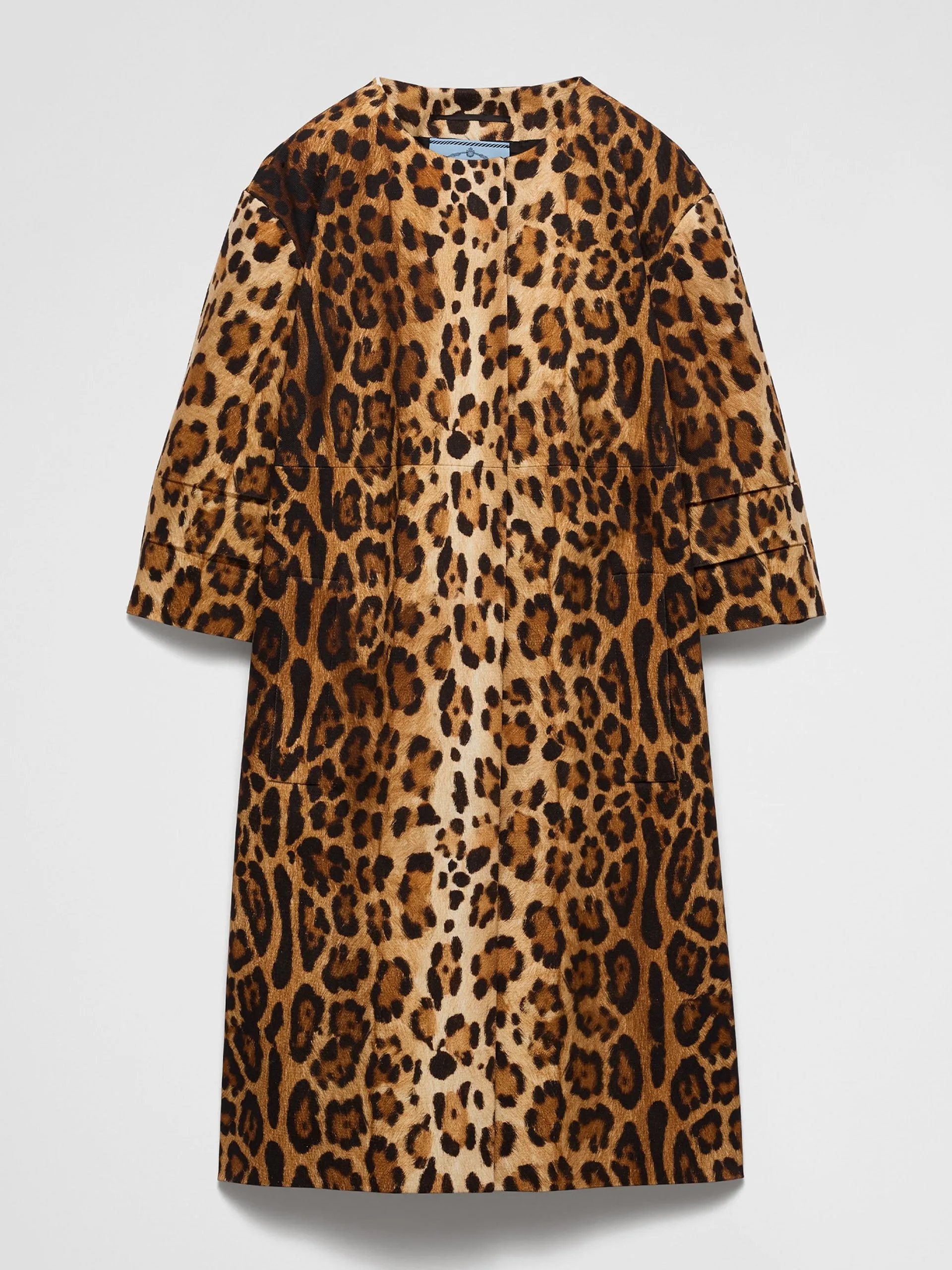 Single-breasted animal print drill coat