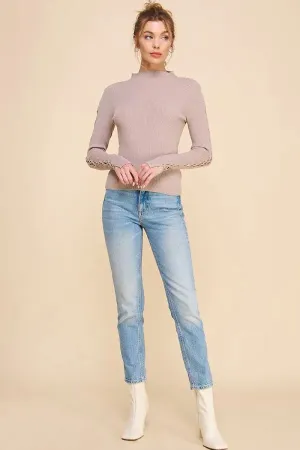 Soft Fitted Lace Up Long Sleeve