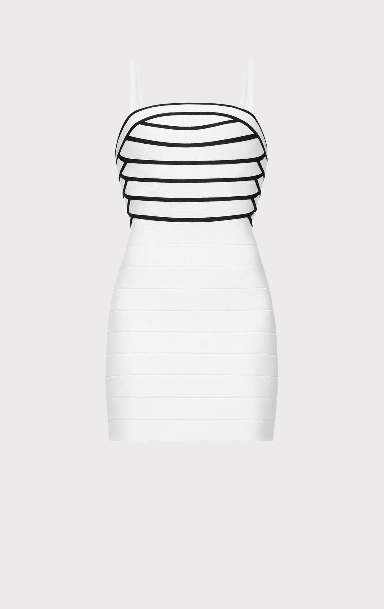 STRIPED BANDAGE S/L MINI DRESS
