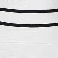 STRIPED BANDAGE S/L MINI DRESS
