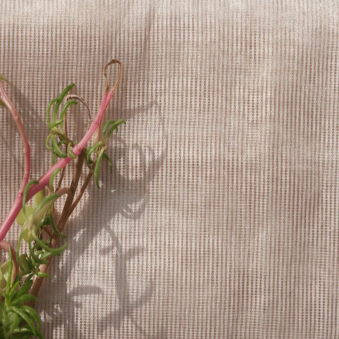 Stripes Pure Silk Chanderi Fabric - Off-White