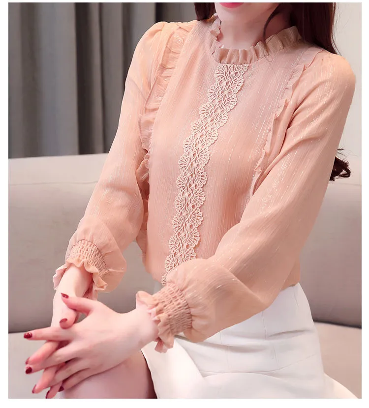 Stylemein - Pink Chiffon Tops | Pink Tops For Women