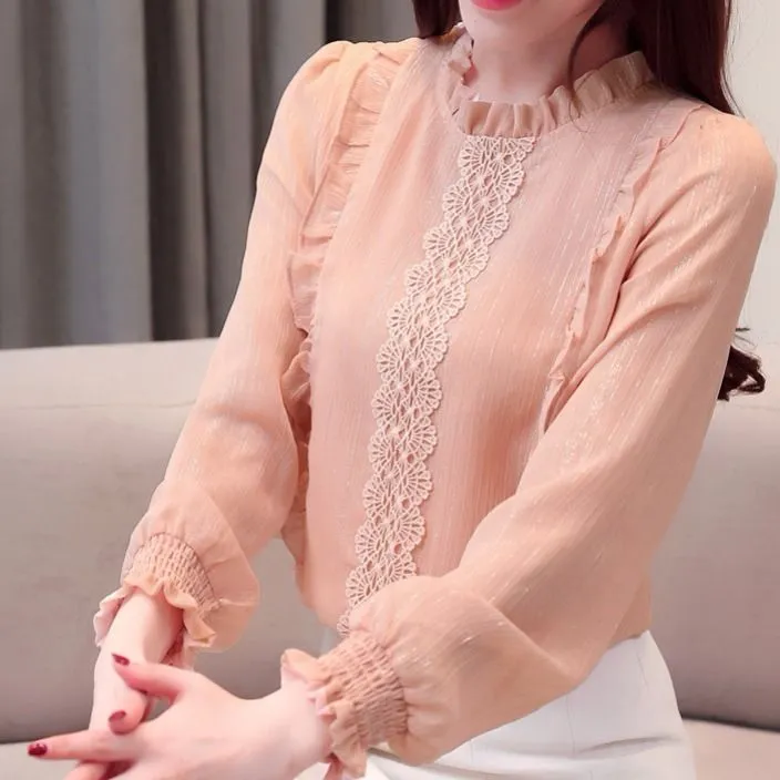 Stylemein - Pink Chiffon Tops | Pink Tops For Women