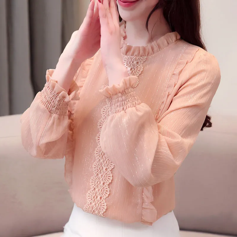 Stylemein - Pink Chiffon Tops | Pink Tops For Women