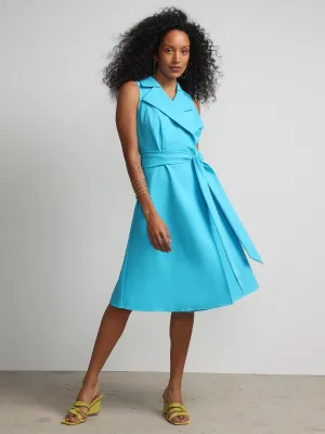 Tall Notch-Collar Belted Flare Dress - Fit To Flatter