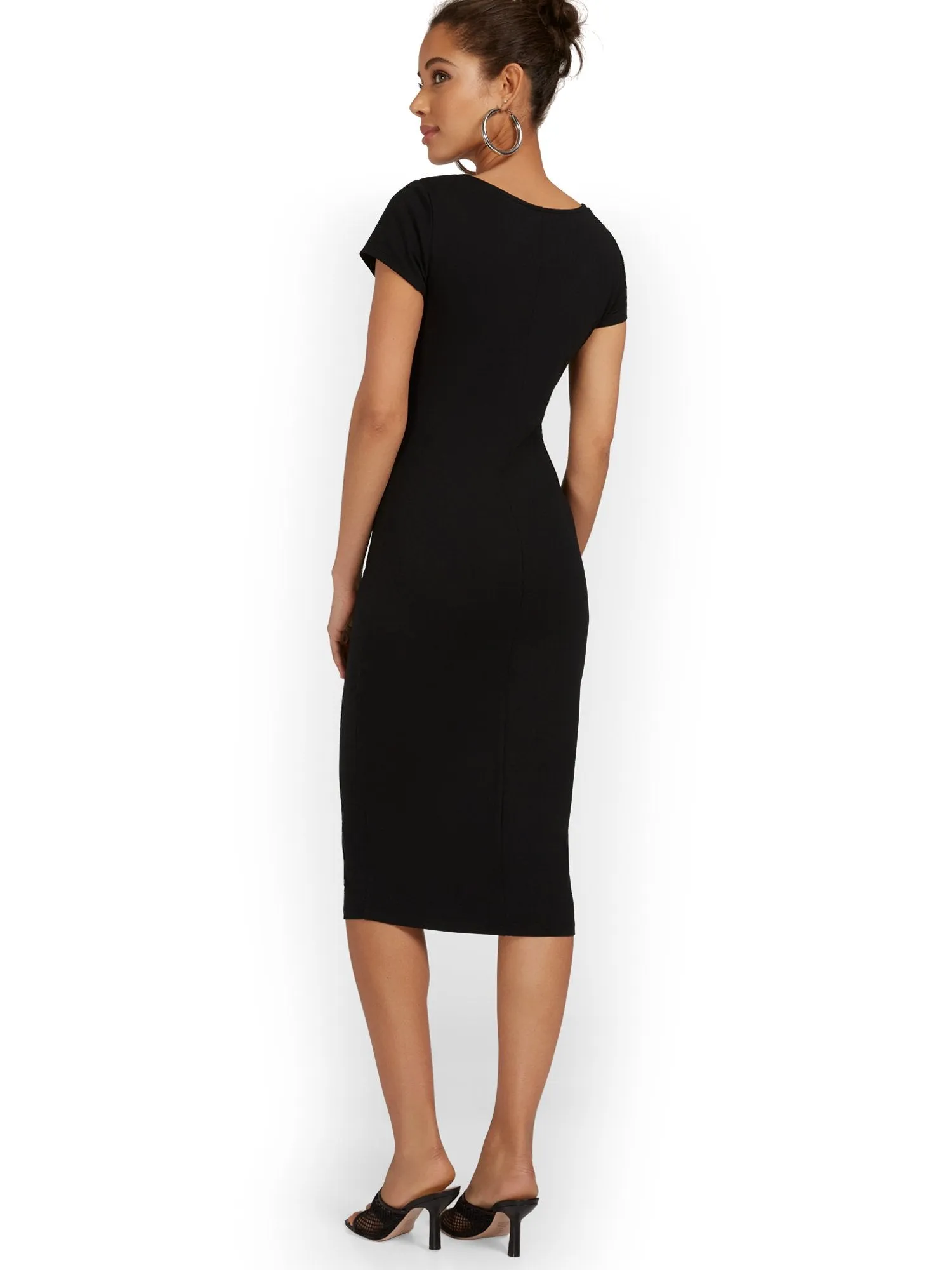 Tall Scoopneck Cap-Sleeve Midi Dress - Everyday Collection