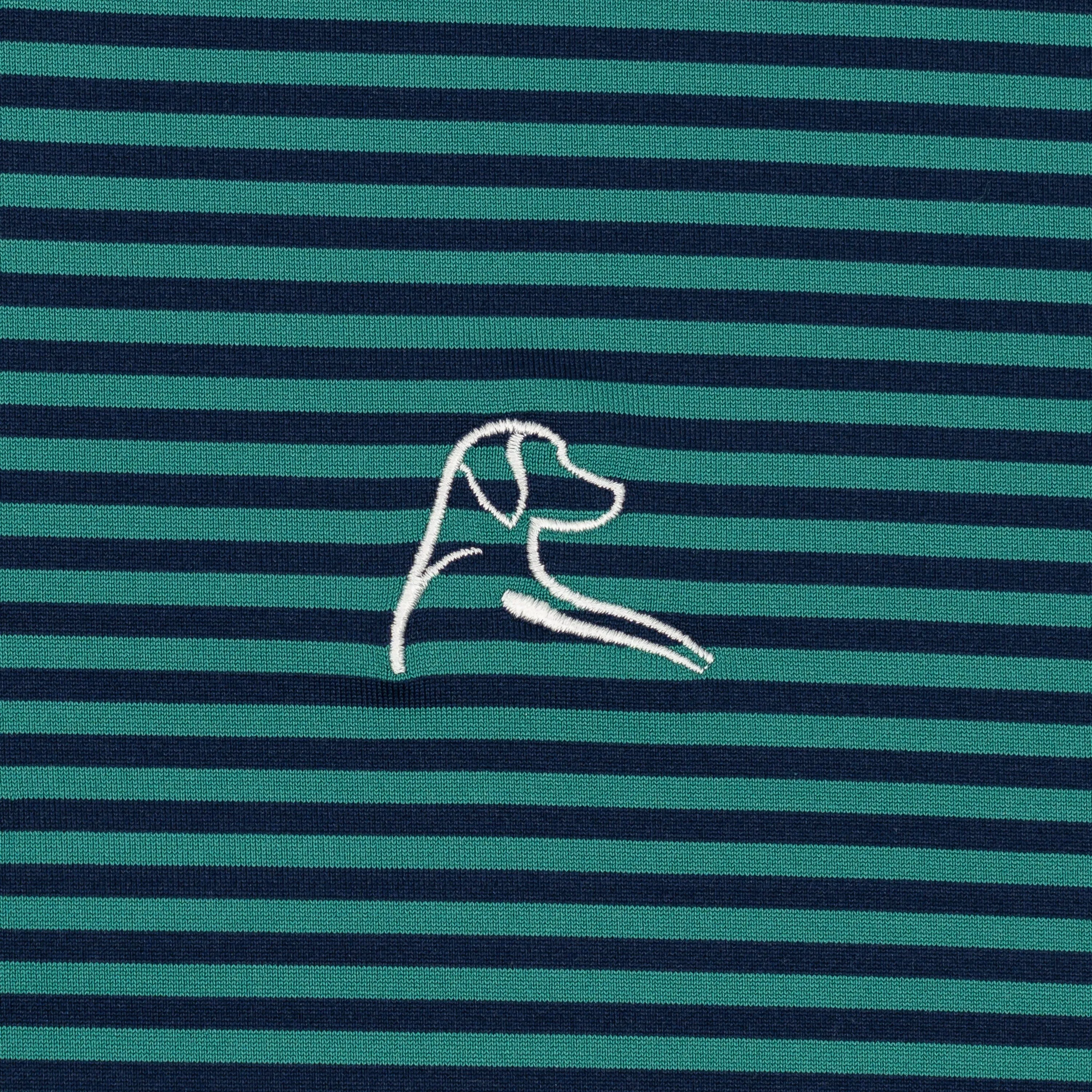 The Birdie Stripe | Performance Polo | The Birdie Stripe - Leaf Green/Fleet Navy