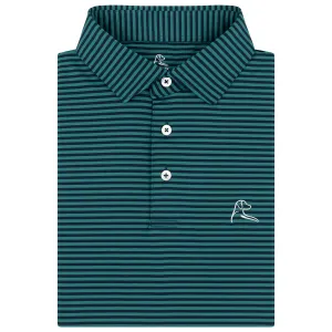 The Birdie Stripe | Performance Polo | The Birdie Stripe - Leaf Green/Fleet Navy