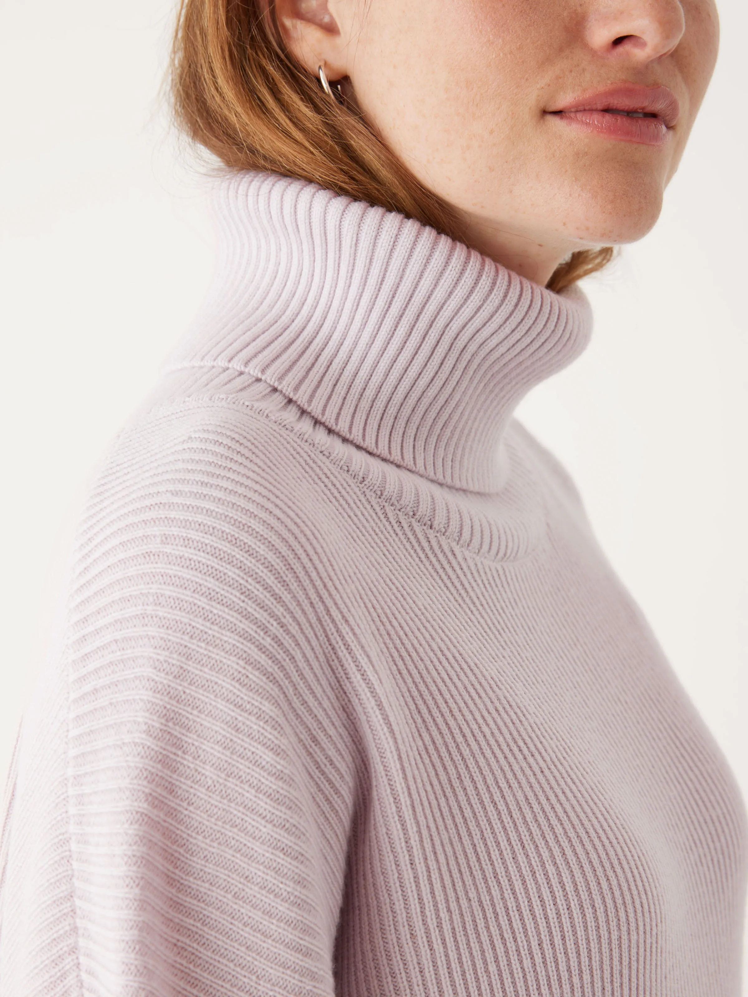 The Merino Turtleneck Sweater in Soft Orchid