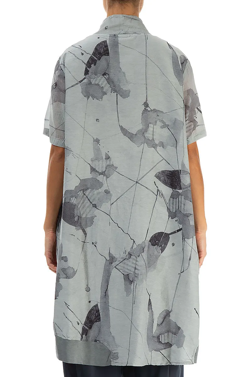 V-Neck Sage Mirage Silk Cotton Tunic