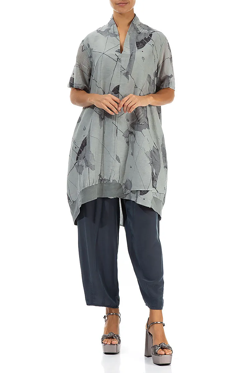 V-Neck Sage Mirage Silk Cotton Tunic