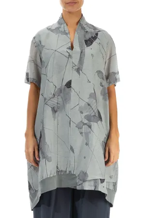 V-Neck Sage Mirage Silk Cotton Tunic