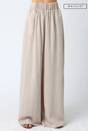 Waitlist 5/5 ♥ Jessie High Waist Woven Wide Leg Pants Khaki