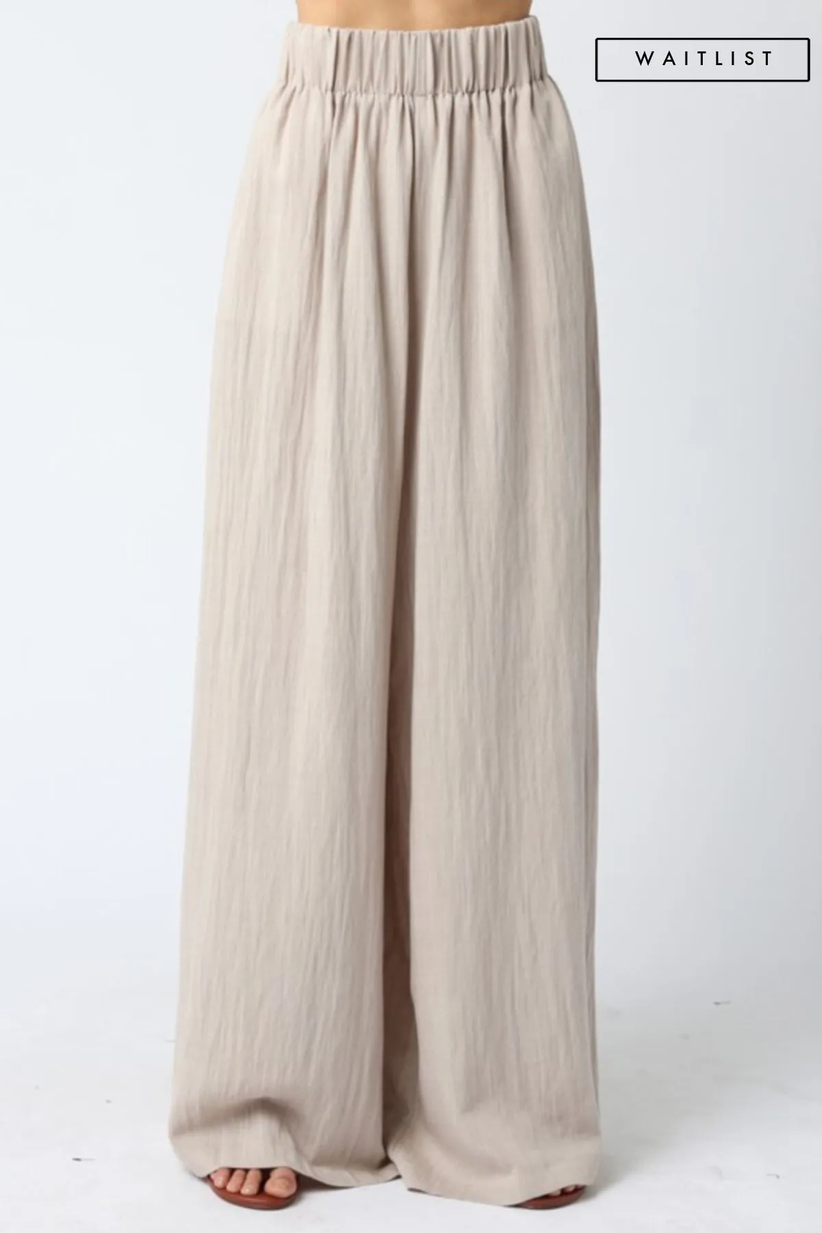 Waitlist 5/5 ♥ Jessie High Waist Woven Wide Leg Pants Khaki