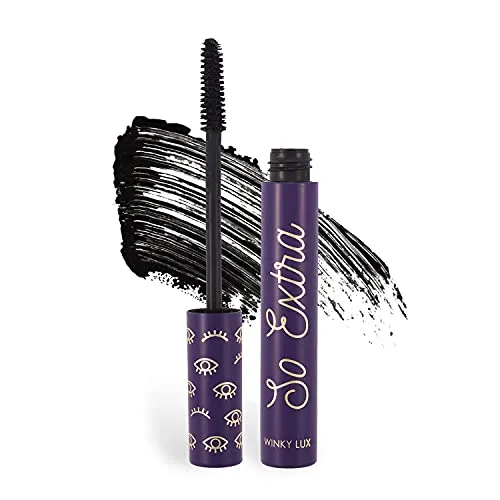 Winky Lux | So Extra Mascara | Voluminous Mascara | Lengthening Mascara | Black Mascara | Eye Makeup, 0.27 fl Oz, Matte Black