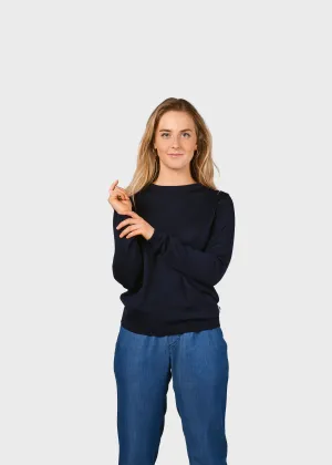 Womens Basic Merino Knit (Navy) - Klitmller Collective