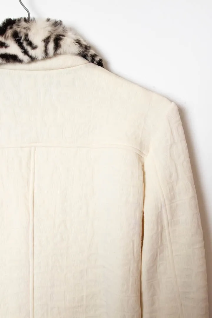 Women's Versace Faux Fur Collared Jacket (S)