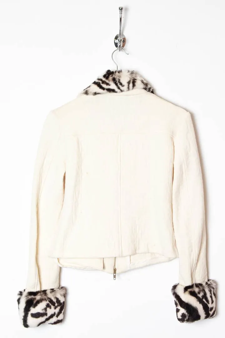 Women's Versace Faux Fur Collared Jacket (S)